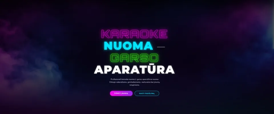 „Karaoke Nuoma“ svetainės peržiūra kompiuteryje